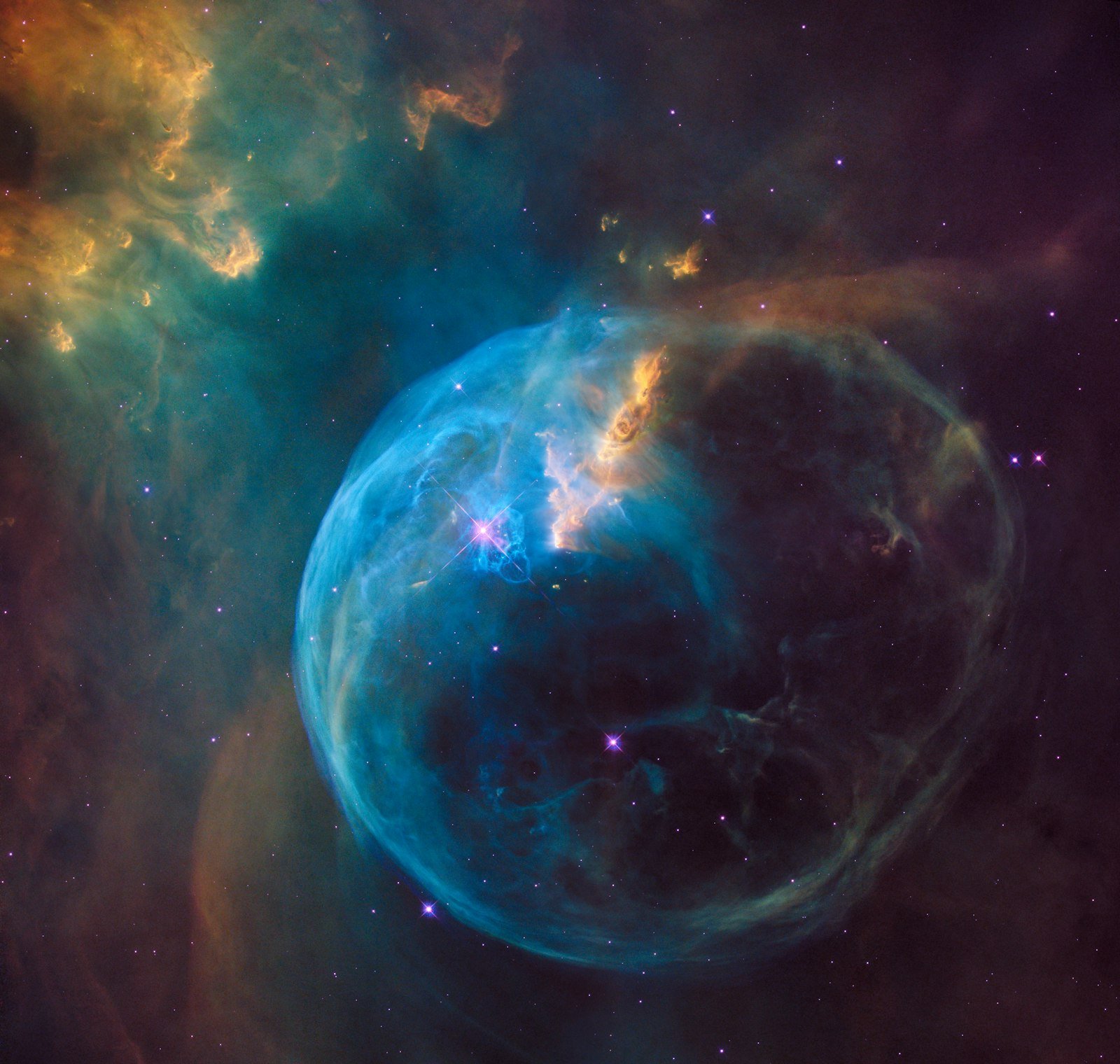 Artist illustration of a distant quasar representing the Euclid most distant quasars discovery